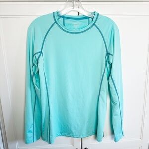Exofficio Rashguard Crewneck Long Sleeve Base Layer Swim Shirt Turquoise XS